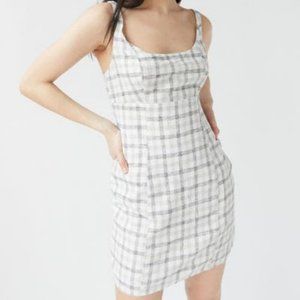 NWT UO Linen Plaid Mini Dress